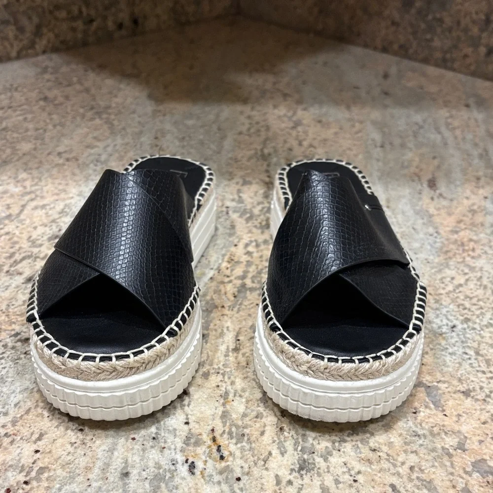Franco Sarto Black Espadrille Slides. They are a woman's size 6